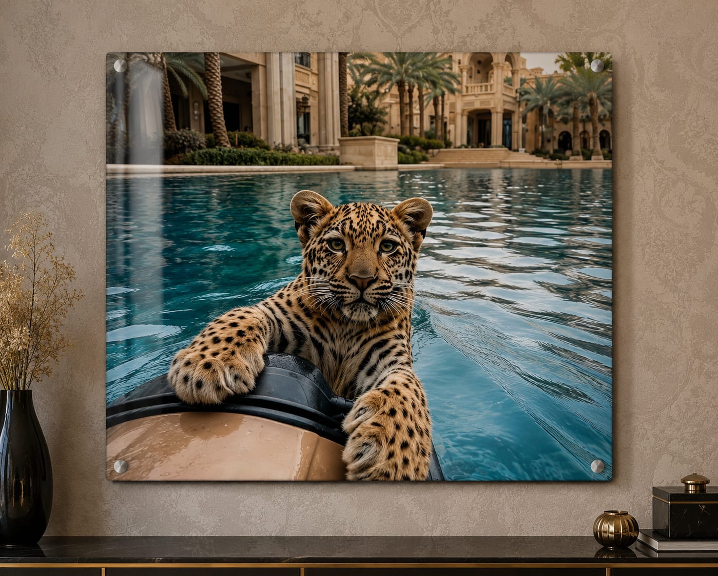 Havuzdaki Leopar